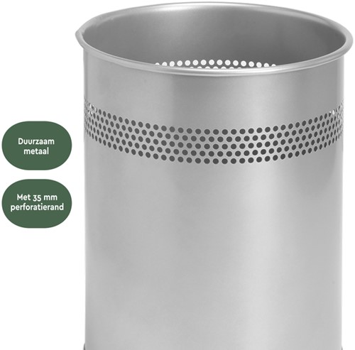 Papierbak BRASQ 15 liter zilver-1