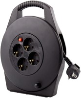 Kabelhaspel BRASQ  4 voudig 15 meter zwart