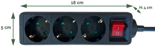 Stekkerdoos BRASQ  3 voudig 1.4 meter zwart-2