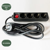 Stekkerdoos BRASQ  3 voudig 1.4 meter zwart-2