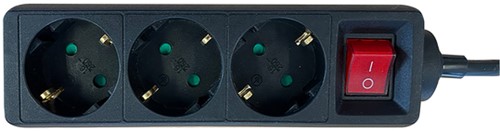 Stekkerdoos BRASQ  3 voudig 3 meter zwart