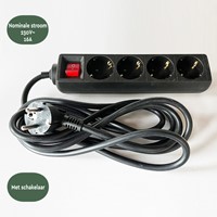 Stekkerdoos BRASQ  3 voudig 3 meter zwart-2