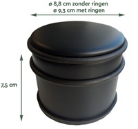 Deurstopper BRASQ  met rubberen ringen zwart-2
