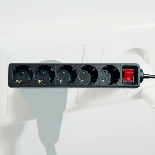 Stekkerdoos BRASQ  5 voudig 3 meter zwart-3