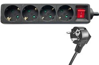 Stekkerdoos BRASQ  4 voudig 1.4 meter zwart-1