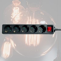 Stekkerdoos BRASQ  5 voudig 1.4 meter zwart-4