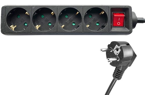 Stekkerdoos BRASQ  4 voudig 3 meter zwart-5