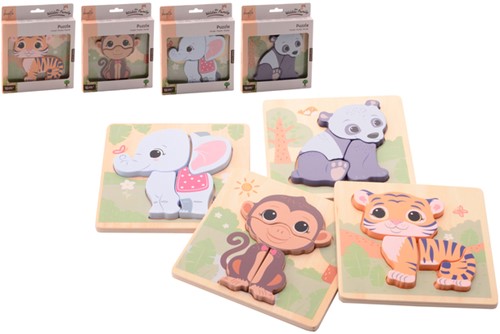 Jouéco The Wildies Family puzzel 4 ass