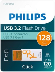 USB stick 3.2 Philips Click USB-C 128GB oranje