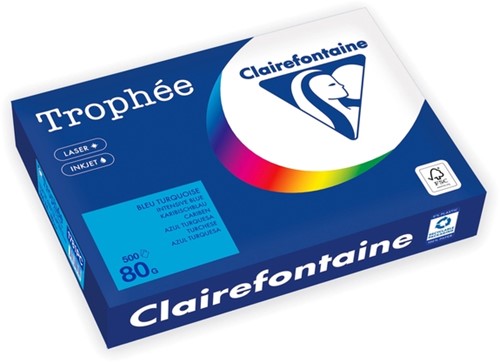Kopieerpapier Trophée A4 80gr caribenblauw 500 vel