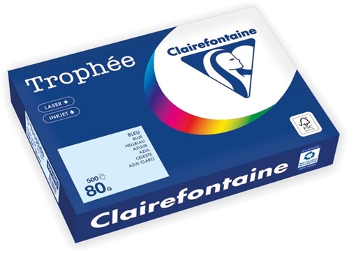 Kopieerpapier Trophée A4 80gr azuurblauw 500 vel