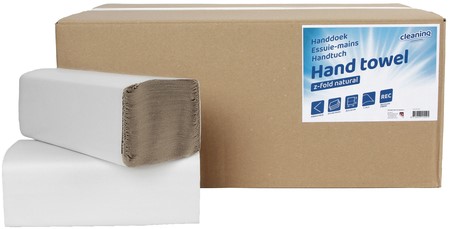 Handdoek Cleaninq z-vouw 1-laags 250x230mm 20x250vel naturel