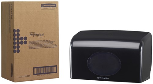 Toiletpapierdispenser Aquarius duo voor kleine rollen zwart 7191
