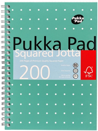 Notitieboek Pukka Pad Jotta A5 ruit 5x5mm 200 pagina's 80gr groen