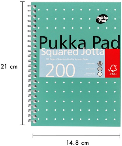 Notitieboek Pukka Pad Jotta A5 ruit 5x5mm 200 pagina's 80gr groen-3