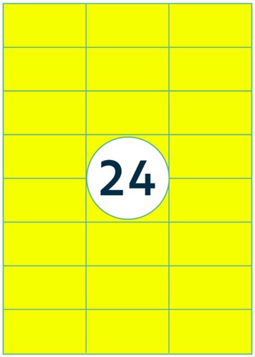 Etiket Rillprint 70x37mm fluorgeel 2400 etiketten-3
