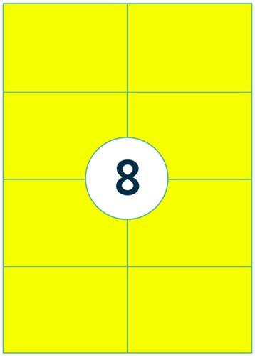 Etiket Rillprint 105x74mm fluor geel 800 stuks-3
