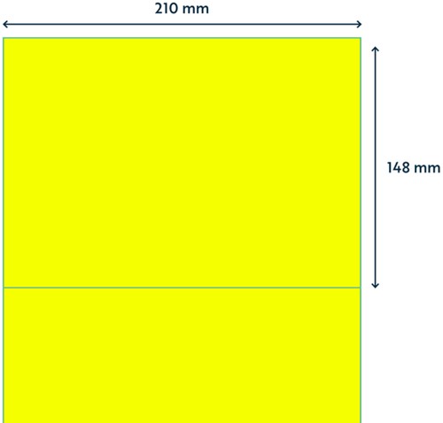 Etiket Rillprint 210x148mm fluor geel 200 stuks-2