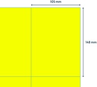 Etiket Rillprint 105x148mm fluor geel 400 stuks-2