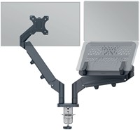 Monitor- en laptoparm Leitz Ergo ruimtebesparend dubbel donkergrijs-3