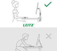 Monitorarm Leitz Ergo ruimtebesparend dubbel donkergrijs-3