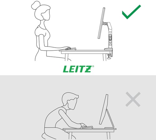 Monitorarm Leitz Ergo ruimtebesparend dubbel donkergrijs-9