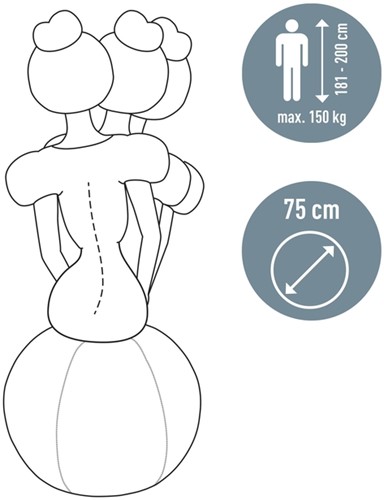 Actieve zitbal Leitz Ergo 75cm anti-rol donkergrijs-1