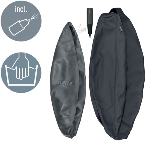 Actieve zitbal Leitz Ergo 75cm anti-rol donkergrijs-5