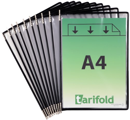 Zichtpaneel Tarifold A4 verticaal zwart 10 stuks-3