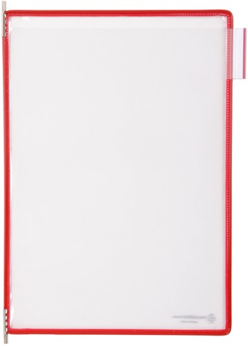 Zichtpaneel Tarifold A4 verticaal rood 10 stuks