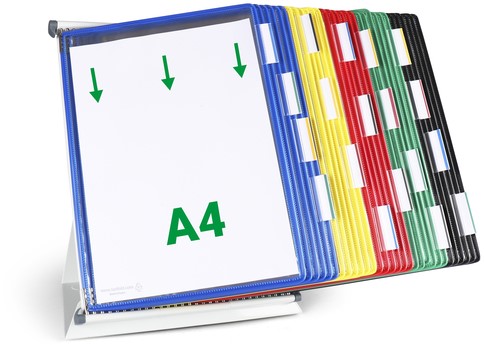 Zichtpanelensysteem bureau Tarifold metaal A4 met 30-tassen assorti-3