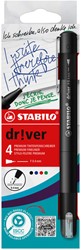 Fineliner STABILO dr!ver fijn assorti 4 stuks