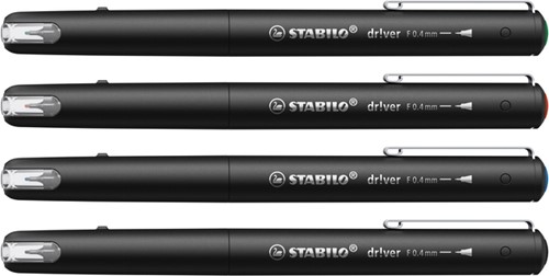 Fineliner STABILO dr!ver fijn assorti 4 stuks-3
