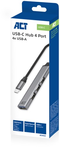 Hub ACT USB-C 3x USB-A 2.0 en 1x USB-A 3.0-4