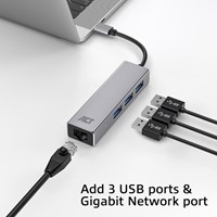 Hub ACT USB-C 3.0 3x USB-A Gigabit ethernet-2