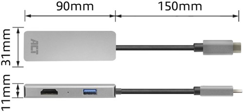 Adapter ACT USB-C 4K multiport voor 2 HDMI monitoren-5