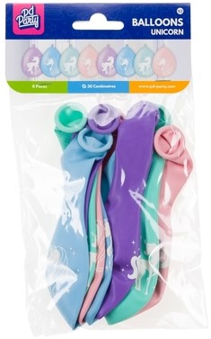 Ballonen Unicorn 30 cm 8 stuks pastel-2