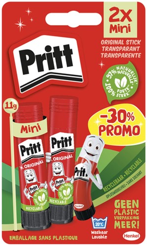 Lijmstift Pritt Stick Original 11gr blister à 2 stuks Promo