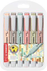 Markeerstift STABILO Swing cool nature colors assorti 6 stuks