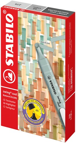 Markeerstift STABILO Swing cool nature colors aardegroen-3