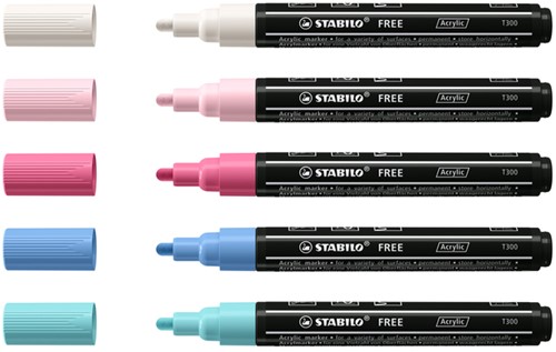 Acrylmarker STABILO  Free Acrylic T300 Candy assorti 5 stuks-2