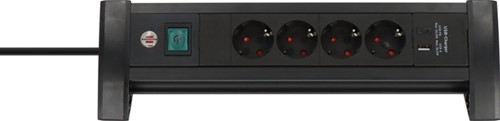 Stekkerdoos Brennenstuhl Premium 4 voudig USB C PD en USB A zwart