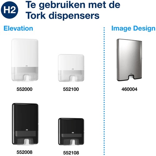 Handdoek Tork H2 Xpress compressed Premium multifold 2-laags 212x320mm 12x170 vel wit 100888-3