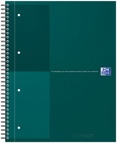 Spiraalblok Oxford International Notebook A4+ lijn 160 pagina's groen