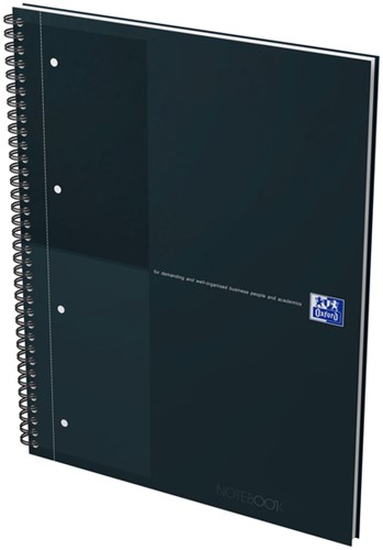 Spiraalblok Oxford International Notebook A4+ lijn 160 pagina's zwart-2