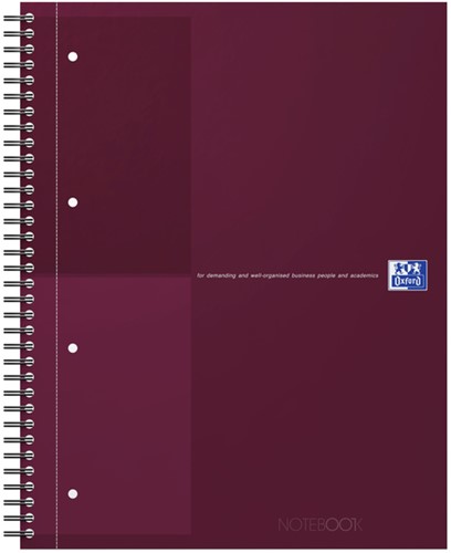 Spiraalblok Oxford International Notebook A4+ lijn rood