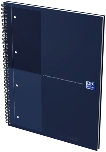 Spiraalblok Oxford International Notebook A4+ lijn 160 pagina's blauw-2