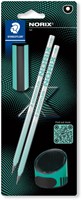 Potlood Staedtler Norix HB zwart-groen blister à 2 stuks