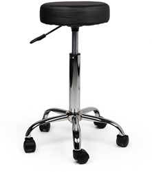 Tabouret kruk Office standaard met gasveer harde wielen zw
