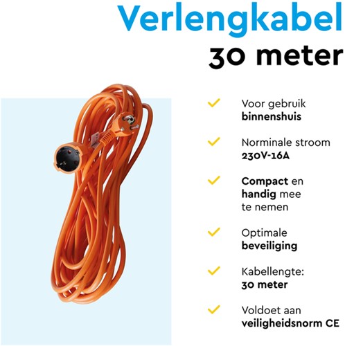 Verlengkabel BRASQ 30m oranje-1